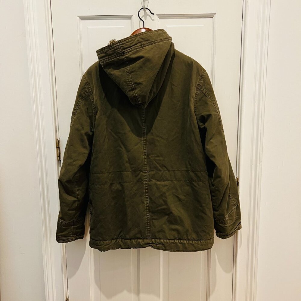 Y2K Green American Eagle Military Parka Winter Coat Mens Small Heavyweight Lined - Picture 16 of 16